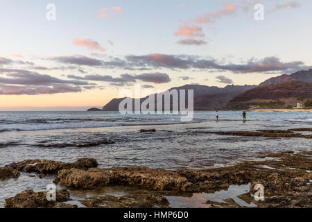 Angeln in Waianae Stockfoto