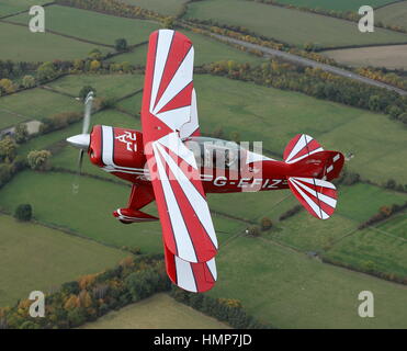 Die Rich Goodwin Pitts Special über die Worcestershire Landschaft geflogen Stockfoto