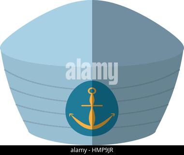 Marine Mütze Kapitän Schiff mit Anker Schatten Vektor Illustration Eps 10 Stock Vektor
