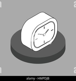 Vektor-schwarz / weiß-Tischuhr Stock Vektor