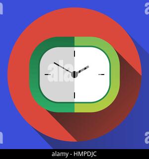 Vektor flache Farbe Tischuhr Stock Vektor