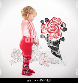 Mädchen mit rose Stockfoto