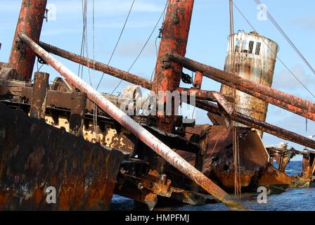 Polisini griechischen Wrack (Kinsei Maru), silberne Banken Marine Sanctuary, Dominikanische Republik, Karibik Stockfoto