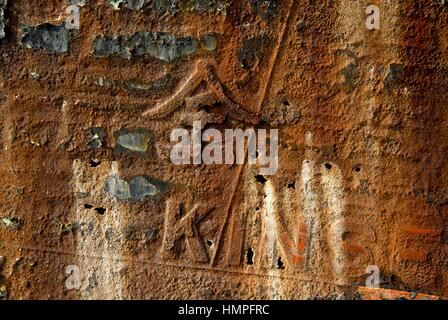 Polisini griechischen Wrack (Kinsei Maru), silberne Banken Marine Sanctuary, Dominikanische Republik, Karibik Stockfoto