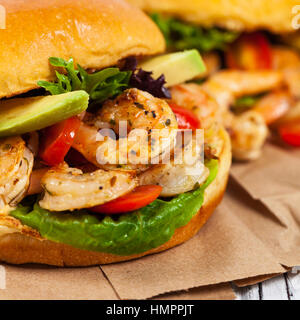 Garnelen Burger Stockfoto