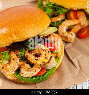 Garnelen Burger Stockfoto