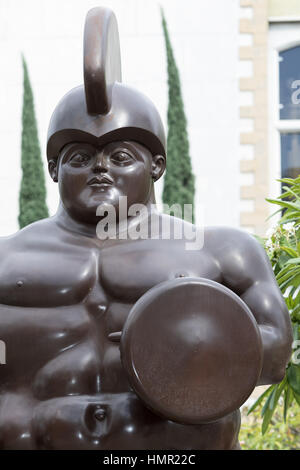 16. Oktober 2016 Medellin, Kolumbien: extreme Nahaufnahme Details Botero surrealistischen Statue angezeigt in der Plaza benannt nach dem Autor in der Stadt Stockfoto