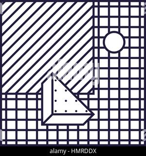 Festlichen Hintergrund in Neo Memphis Stil Monochrom dekorative Tapeten mit einfachen editierbare Fett Block violett und weiße Farbe positive Digitaldruck Stock Vektor