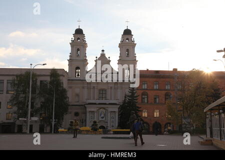 Blick auf die Kathedrale der Heiligen Jungfrau Maria in Minsk, Weißrussland Stockfoto