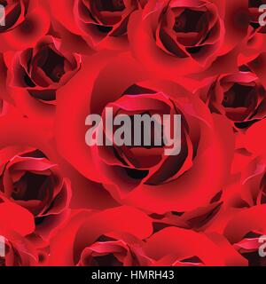 rote Rosen Vektor nahtlose Muster Stock Vektor