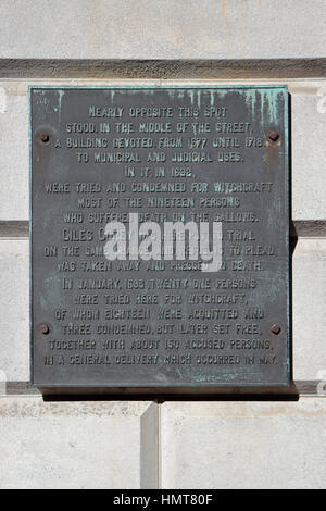 Usa Massachusetts Salem Salem Witch Trials Denkmal Denkmal Fur Verurteilte Der Hexerei In Salem Witch Trials Von 1692 1693 Stockfotografie Alamy