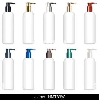 Satz eines echten bunten kosmetische Rohr-Vektors Stock Vektor