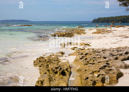 Scottish Rocks und Strand, Booderee National Park, Jervis Bay Territory, Australien Stockfoto