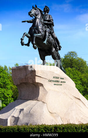 Dekabristen Square und der eherne Reiter, St. Petersburg, Russland Stockfoto