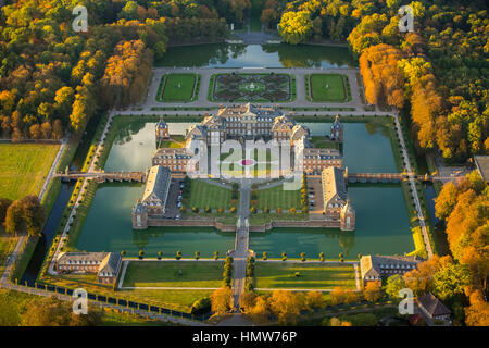 Barockschloss Schloss Nordkirchen im Herbst, Antenne, Nordkirchen, Münsterland, Nordrhein-Westfalen, Deutschland Stockfoto