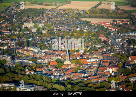 Historischen Zentrum der Stadt Werne, Luftaufnahme, Werne, Ruhrgebiet, Nordrhein-Westfalen, Deutschland Stockfoto