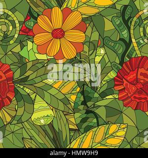Hand gezeichnet nahtlose Blumenmuster Stock Vektor