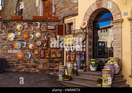 Italien Umbrien Deruta Keramik shop Stockfoto