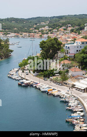 erhöhten Blick auf Gaios, Paxos, Ionische Inseln, Griechenland Stockfoto