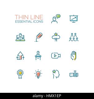 Business-Training - dünne Zeile Icons Set Stock Vektor