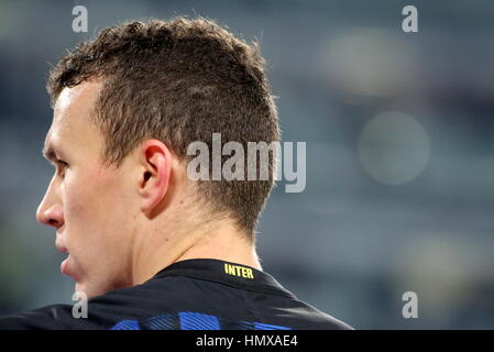 Turin, Italien. 5. Februar 2017. Juventus Stadium, Turin, Italien, 02.06.2017: Ivan Perisic (FC Inter) während der Serie A Fußballspiel zwischen FC Juventus Turin und FC Internazionale. Juventus FC gewinnt 1-0 FC Internazionale. Bildnachweis: Massimiliano Ferraro/Pacific Press/Alamy Live-Nachrichten Stockfoto