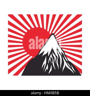 Fuji-Flag Sonne japanisches design Stock Vektor