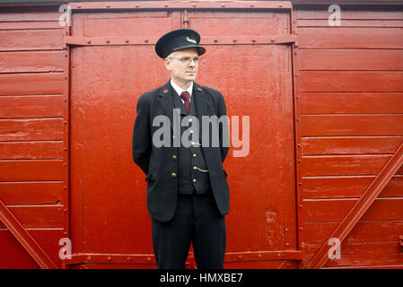 Walllingford Oxford UK Freiwillige bei der Cholsey und Wallingford Museumsbahn arbeiten und Vorbereitung Dampfzüge. Stockfoto