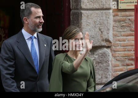 Madrid, Spanien. 6. Februar 2017. Spanische Royals König Felipe VI und Königin Letizia am Innovations- und Designpreisen 2016 in Madrid Montag, 6. Februar 2017. Bildnachweis: Gtres Información Más lokalen auf line,S.L./Alamy Live News Stockfoto