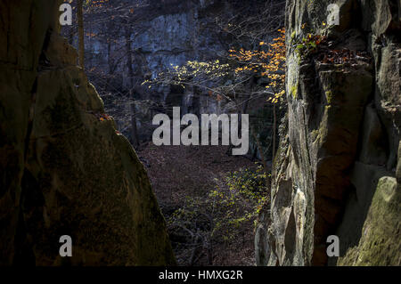 Muscatine, Iowa, USA. 7. November 2016. Ein Blick sieht man von der '' Fat Man Squeeze'' rock Formation im wilden Katze Den State Park in Muscatine auf Montag, 7. November 2016. Bildnachweis: Andy Abeyta/Quad-Stadt-Zeiten / ZUMA Draht/Alamy Live News Stockfoto