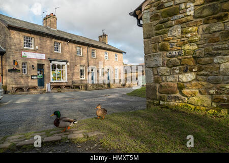 Dunsop Bridge, UK. 7. Februar 2017. Wetter-News, ein Tag der Sonne mit den ungeraden Lichtdusche für Dundop Brücke in Lancashire. Dieses kleine Dorf ist reportably im Mittelpunkt der britischen Inseln. Bildnachweis: Gary Telford/Alamy Live-Nachrichten Stockfoto