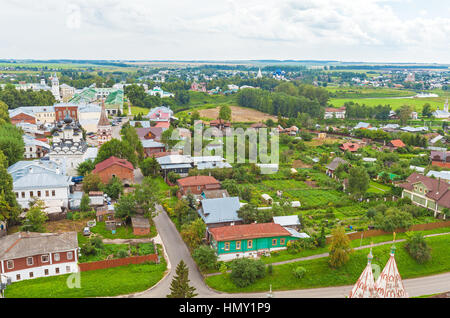 Hauptstraße der Stadt Susdal Luftbild Stockfoto