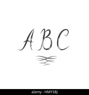 Abc. lateinische Buchstaben. Handschriftliche vintage abc mit Swirl Dekor element Stock Vektor