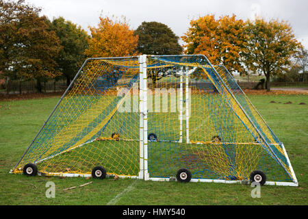 Fahrbare Fußball Torpfosten Stockfoto