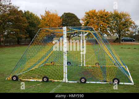 Fahrbare Fußball Torpfosten Stockfoto