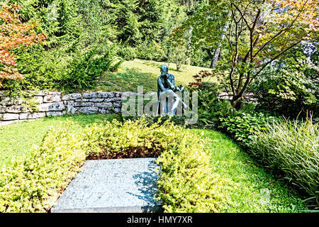 Grab von James Joyce in Zürich; Grab von James Joyce auf dem Friedhof Fluntern in Zürich Stockfoto