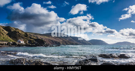 Knockuskey Cottage, Niarbyl, Insel Man. Stockfoto