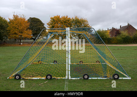 Fahrbare Fußball Torpfosten Stockfoto