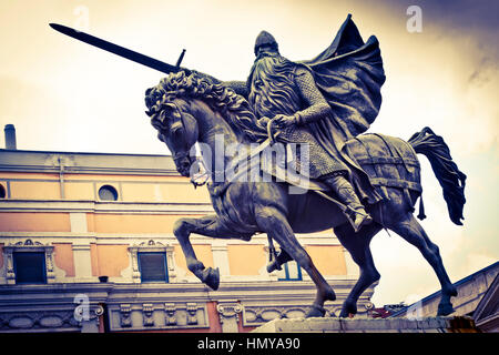 Statue von El Cid. Burgos-Stadt. Kastilien und Leon, Spanien. Stockfoto