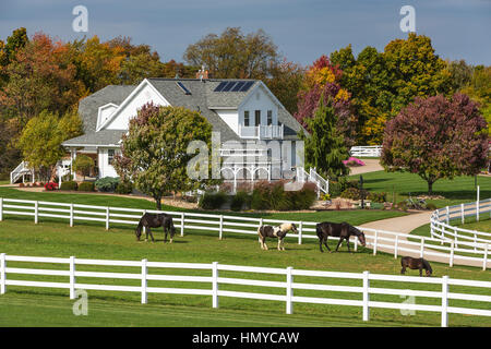 Eine große Amish-Farm-Heim in der Nähe von Berlin, Ohio, USA. Stockfoto