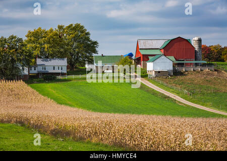 Eine große Amish-Farm-Heim in der Nähe von Berlin, Ohio, USA. Stockfoto