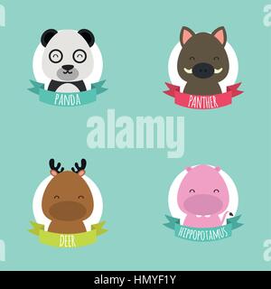 Niedliche Cartoon Tiere Stock Vektor