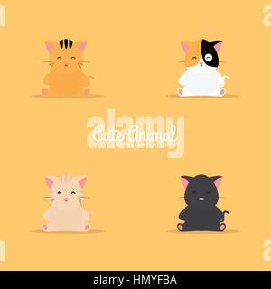 Niedliche Cartoon-Katzen Stock Vektor