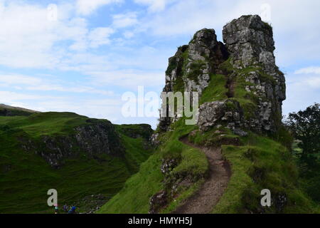 Schloss Ewan in Fairy Glen, Gang von Skye, Schottland Stockfoto