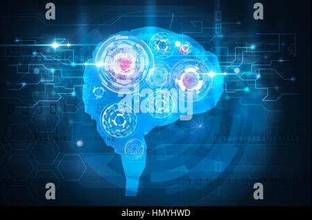 blaue Gehirnforschung Technologie Stockfoto