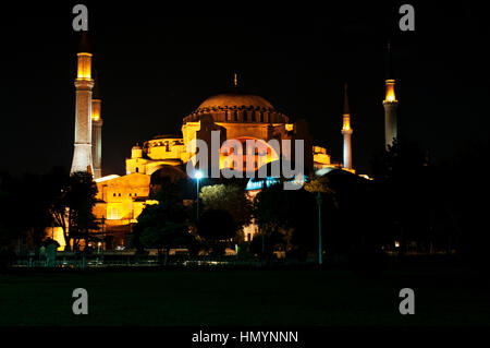 Turkei. Istanbul. Hagia Sophia, Nacht Stockfoto