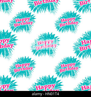 Konzeptionelle Konversation Musterdesign Design mit happy Brithday Briefe gegen Feuerwerk Motiv auf weißem Hintergrund Stockfoto