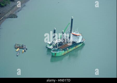 Schiff auf den Panama-Kanal. Stockfoto