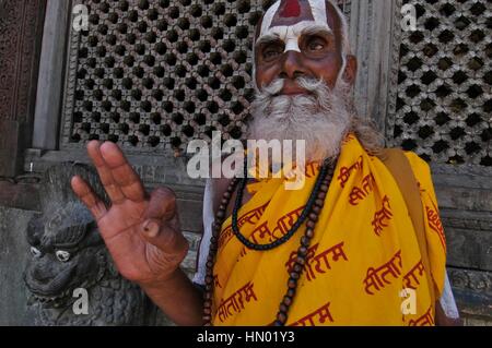 Hanuman Dhoka Durbar Square. Im Herzen der Stadt, ein Komplex von hinduistischen und buddhistischen Tempeln Ahd Schreine. B1276 Stockfoto