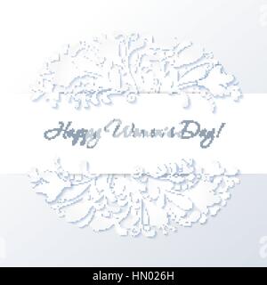 Glückliche Frau Tag Hintergrund Papier-Version mit Blumen drauf. Stock Vektor