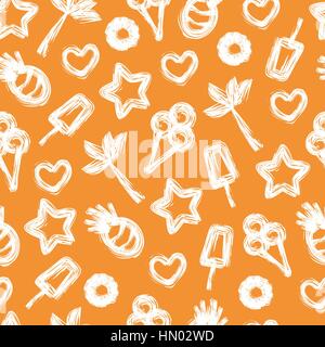 Sommer Musterdesign mit handgezeichneten Elementen Stock Vektor